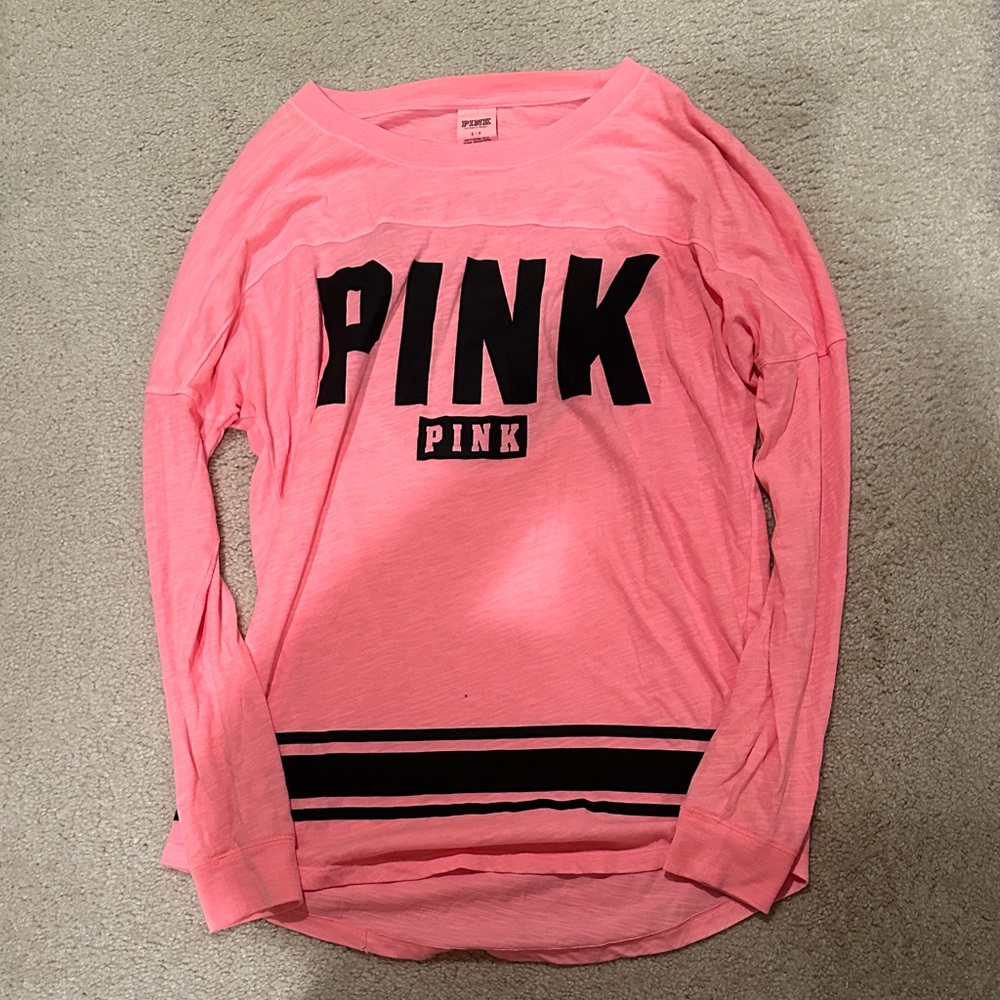 PINK Victoria's Secret Coral Long Sleeve Tee